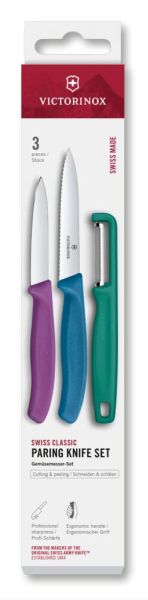 Комплект ножове за белене Victorinox Swiss Classic с I-белачка, 3 части